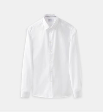 Chemise extra slim twill de coton - Eton - Blanc