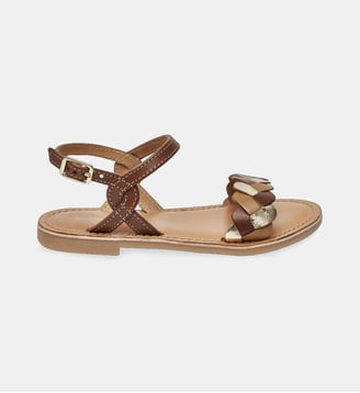Sandales plates Bonbon en cuir - Les Tropeziennes par M. Belarbi - Marron
