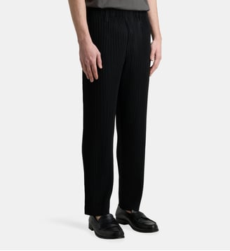 Pantalon droit au plissé ondulé uni - HOMME PLISSÉ ISSEY MIYAKE - Noir