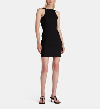 Robe courte style tablier sans manches dos nu - Les Coyotes de Paris - Noir