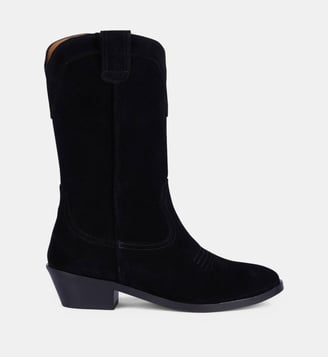 Bottes à talons Welson en cuir - Anthology Paris - Noir