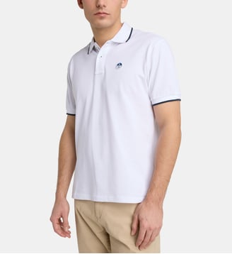 Polo droit en piqué de coton - North Sails - Blanc