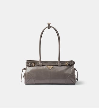 Sac à main Prada Bonnie en cuir - Prada - Marron gris