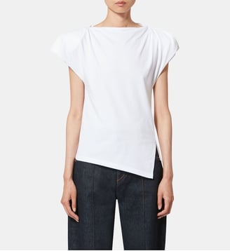 T-shirt droit en coton col bateau - Isabel Marant - Blanc