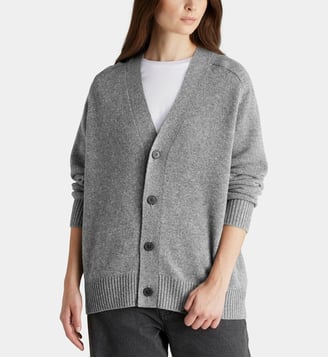 Gilet ample Unisex GI cachemire - Galeries Lafayette - Gris moyen