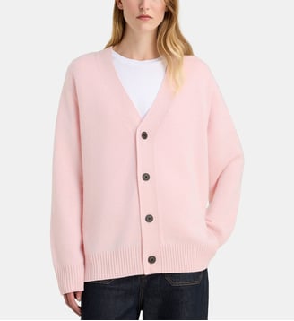 Gilet ample Unisex GI cachemire  - Galeries Lafayette - Rose