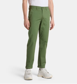 Pantalon chino droit en gabardine - Lee - Kaki
