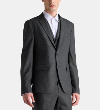 Veste de costume Sanelle en flanelle - Comptoir GL - Gris foncé