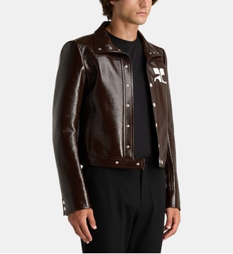 Blouson ajusté en vinyle de coton mélangé - Courrèges - Marron