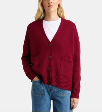 Gilet ample Bastille en laine - Galeries Lafayette - Rouge grenade