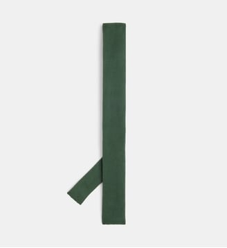 Cravate fine Jimaille en maille piquée - Galeries Lafayette - Vert foncé