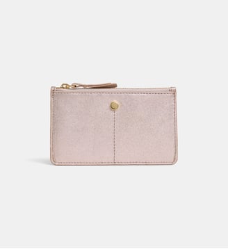 Porte-cartes Kate uni zippé - Galeries Lafayette - Doré rosé