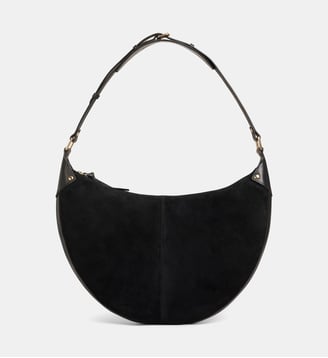 Sac à main Roby cuir et daim - Galeries Lafayette - Noir