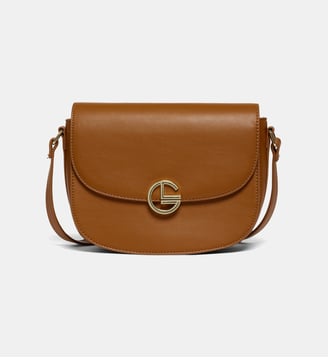 Sac à main crossbody Albane enduit lisse recyclé - Galeries Lafayette - Camel