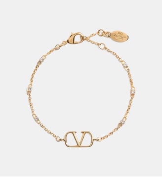 Bracelet Vlogo en métal Et cristaux Swarovski® - Valentino Garavani - Doré