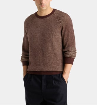 Pull homme Nachribco maille cachemire - Galeries Lafayette - Marron et multicolore