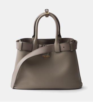 Sac cabas avec ceinture en cuir - Prada - Gris