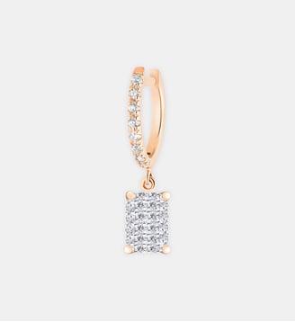 Boucle d'oreille en or rose et diamants  - Ginette Ny - Diamant blanc
