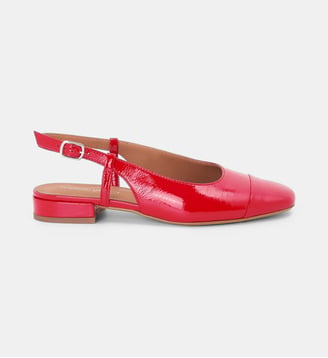 Ballerines sling back Georgia en cuir - Mellow Yellow - Rouge