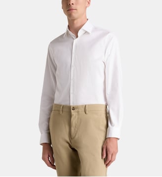 Chemise fitted Round Structure coton - Calvin Klein - Blanc