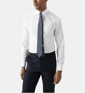 Chemise slim en twill de coton - Eton - Blanc