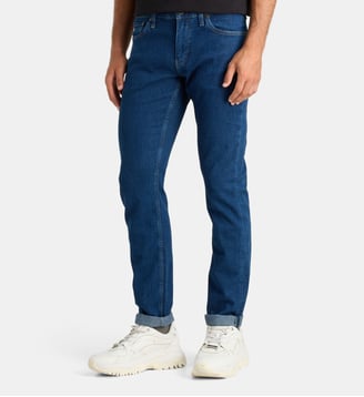 Jean denim slim Luxe Comfort en coton stretch - Calvin Klein - Bleu foncé