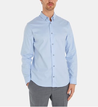 Chemise droite en coton - Calvin Klein - Bleu ciel