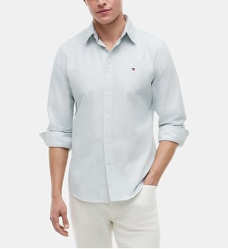 Chemise droite à rayures - Tommy Hilfiger - Vert et blanc