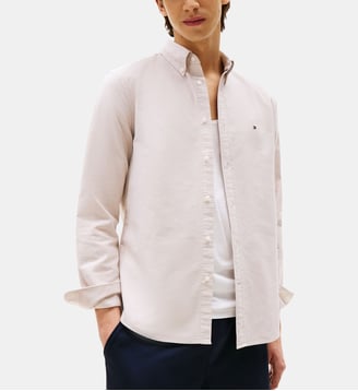 Chemise droite coton oxford - Tommy Hilfiger - Camel