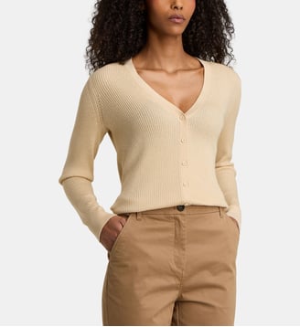 Gilet Kenya uni côtelé - Jodhpur - Beige