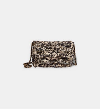 Mini Sac à main Lulu S en raphia et cuir - Jérôme Dreyfuss - Noir
