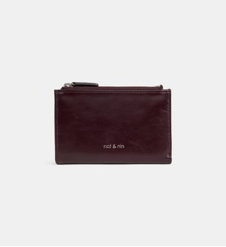 Portefeuille Sandy en cuir - Nat & Nin - Aubergine