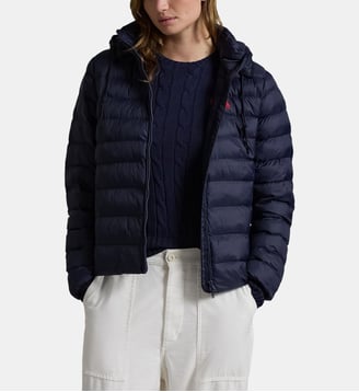 Doudoune courte matelassée à capuche en nylon - Polo Ralph Lauren - Marine
