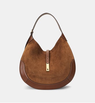 Sac hobo en cuir signature - Polo Ralph Lauren - Marron