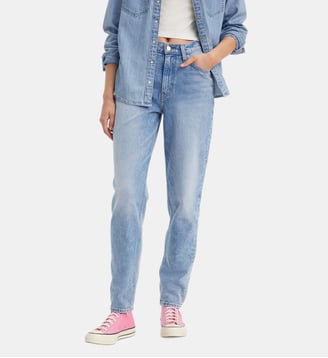 Jean mom 80s droit délavé - Levi's - Bleu délavé