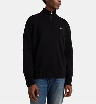 Pull camionneur en laine - Lacoste - Noir