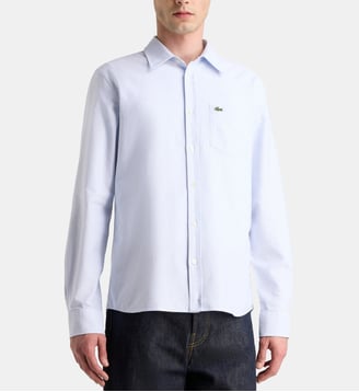Chemise droite Milrai à rayures coton - Lacoste - Bleu et blanc