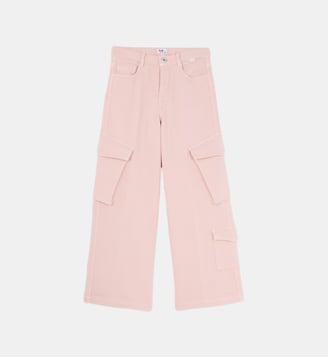 Pantalon cargo coton mélangé  - IL GUFO - Rose pâle