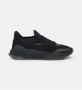 Baskets basses tige en maille - BOSS - Noir