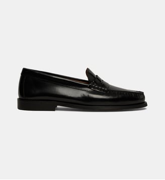 Mocassins plats Thérèse en cuir - Galeries Lafayette - Noir