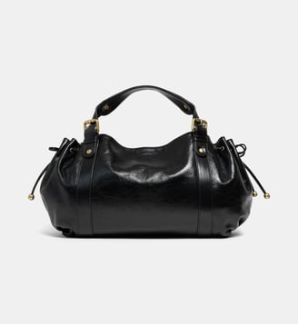 Sac bowling 24H cuir vernis crispé - Gerard Darel - Noir