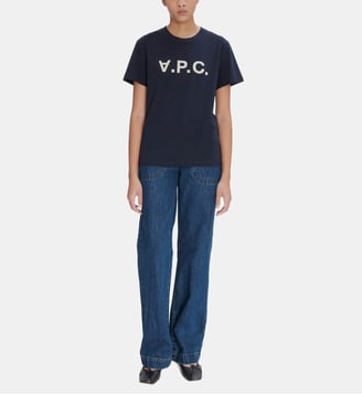 T-shirt signature en coton - A.P.C. - Bleu marine