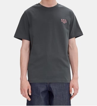 T-shirt droit Rue Madame Paris en coton - A.P.C. - Gris foncé