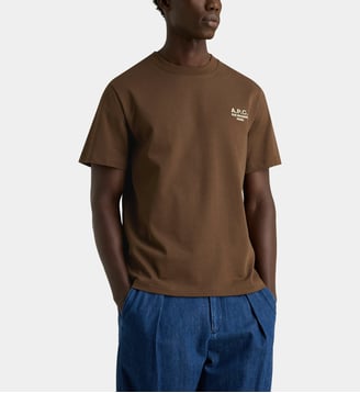 T-shirt droit Rue Madame Paris en coton - A.P.C. - Marron