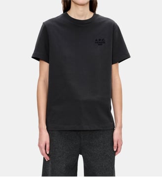 T-shirt droit Rue Madame Paris en coton - A.P.C. - Noir mat