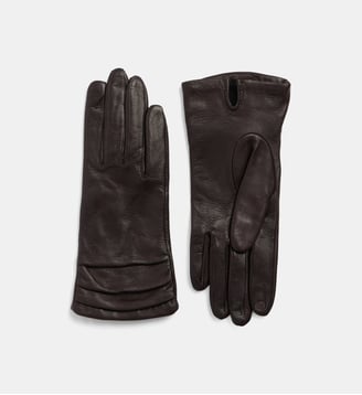 Gants tactiles Mala en cuir - Galeries Lafayette - Marron foncé