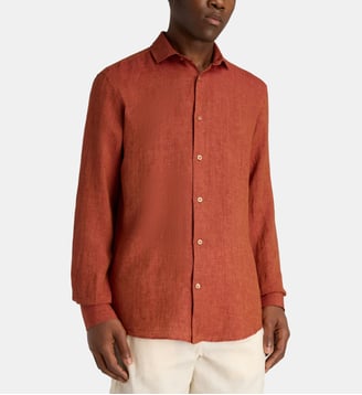 Chemise droite Antonio en lin - Frescobol Carioca - Rouge