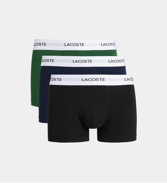 Lot de 3 boxers signature en coton stretch - Lacoste - Noir et vert