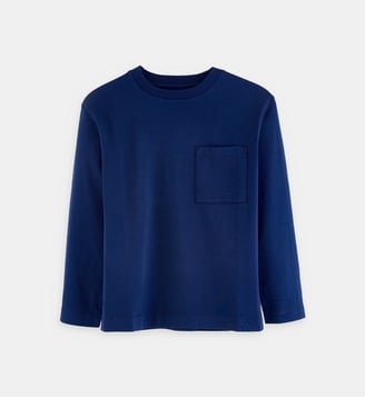 T-shirt droit Camo à manches longues en coton - Bellerose - Bleu marine