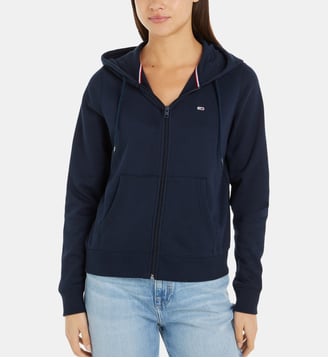Sweat droit molleton zippé capuche - Tommy Hilfiger - Bleu marine